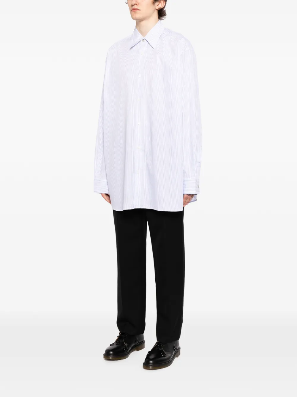 OAMC Gestreept katoenen overhemd Blauw