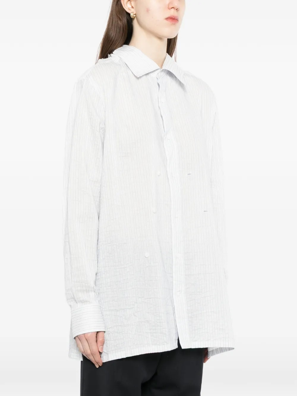  Setchu Camicia A Righe - Bianco 