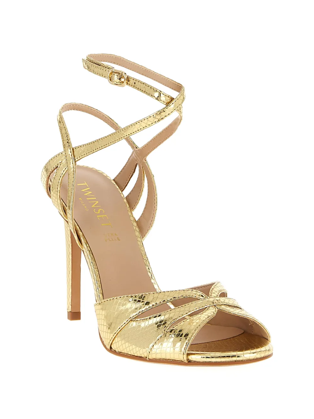 TWINSET snake-print sandals Goud