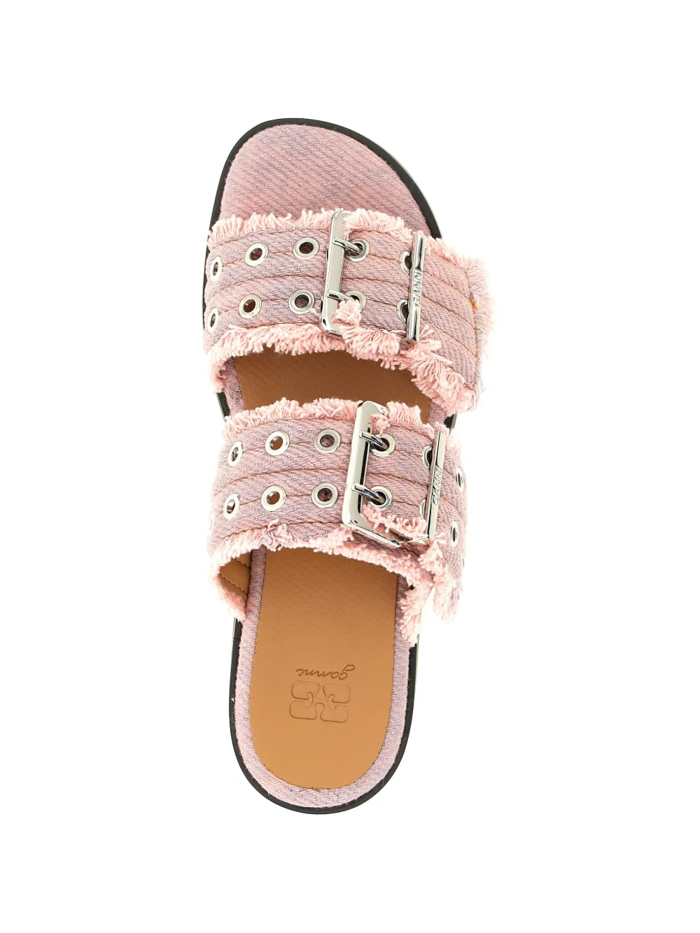 GANNI Sandalen met gespsluiting en franje Roze