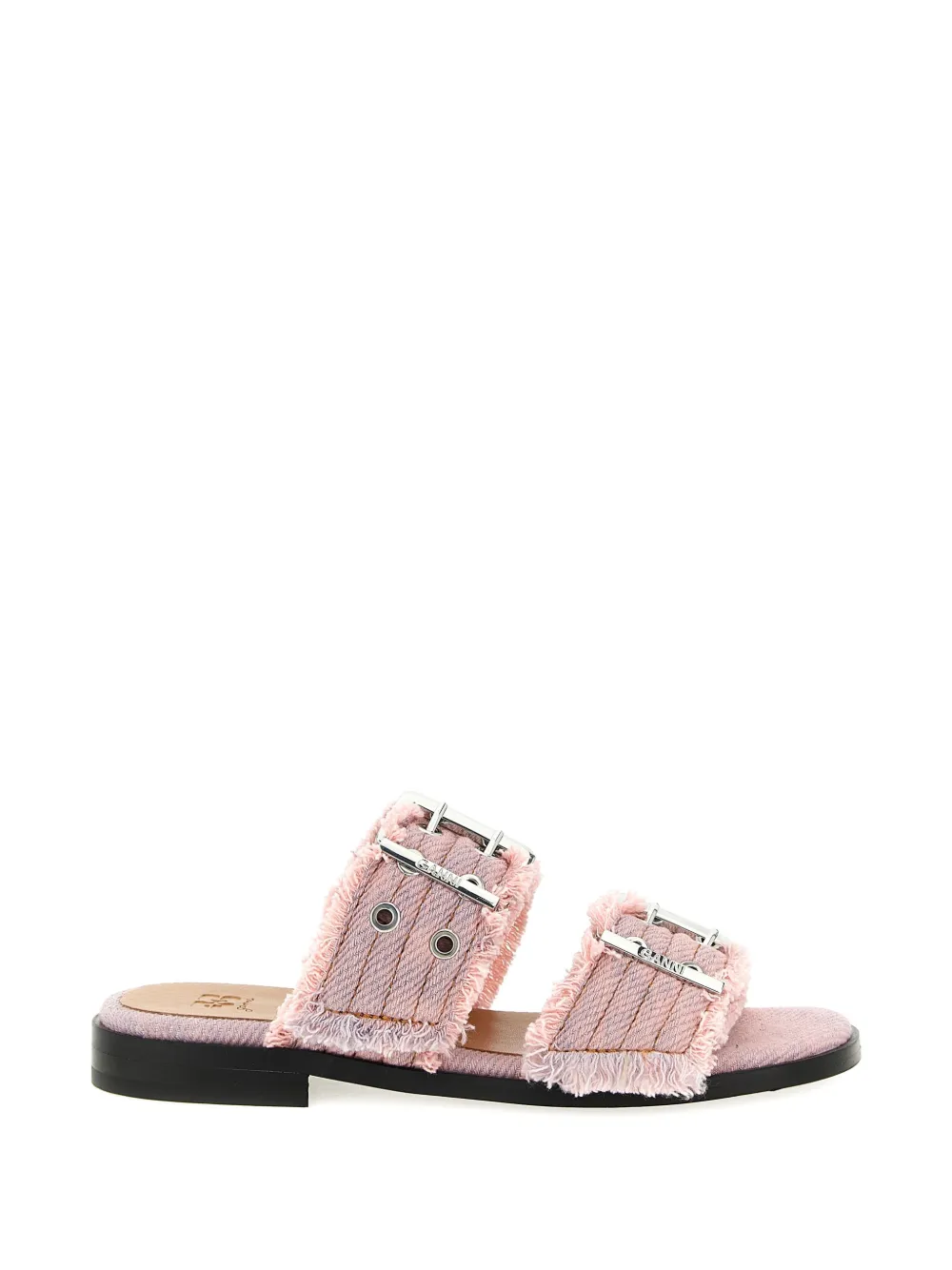 GANNI Sandalen met gespsluiting en franje Roze