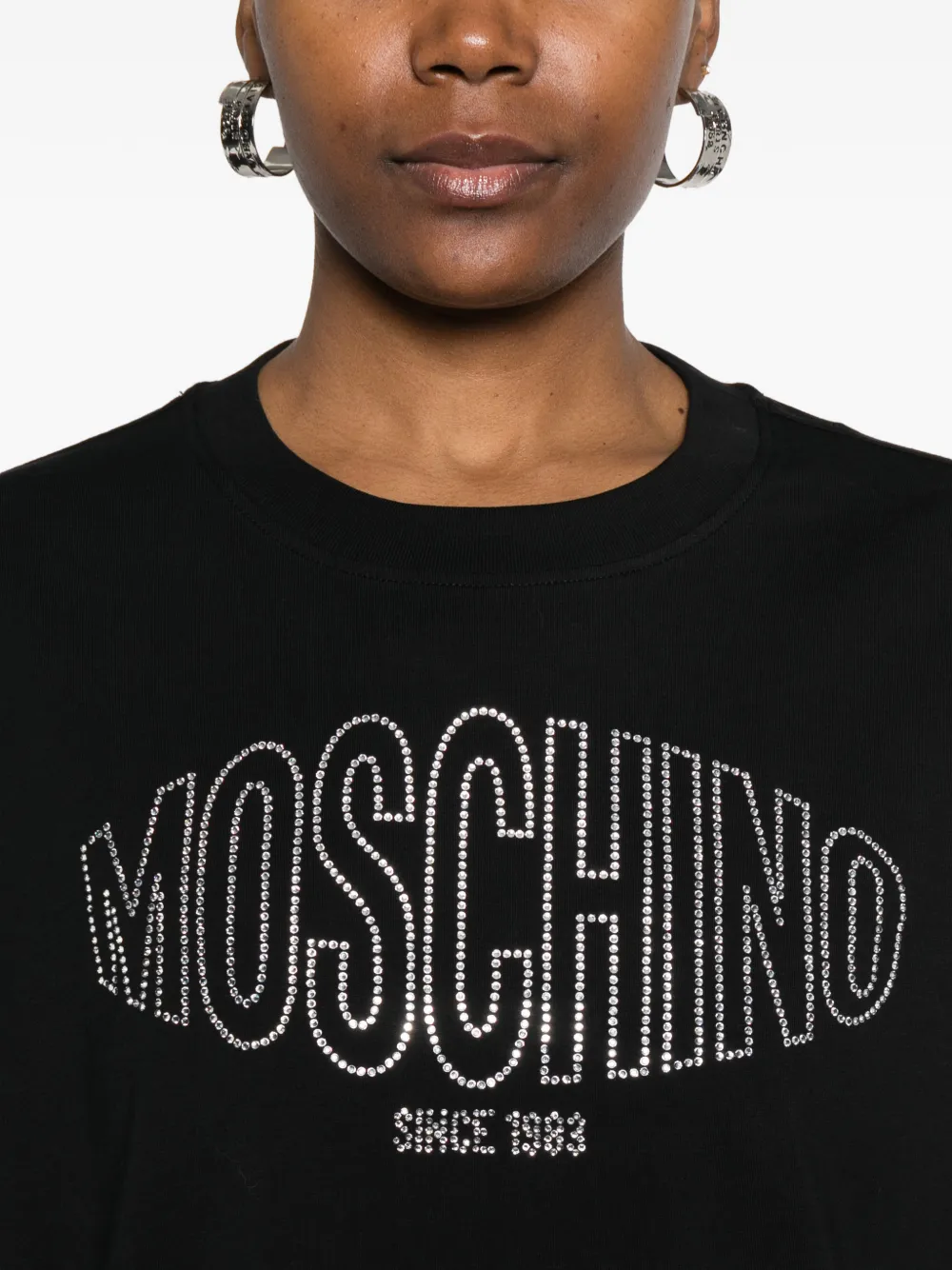 Moschino T-shirt met logodetail Zwart