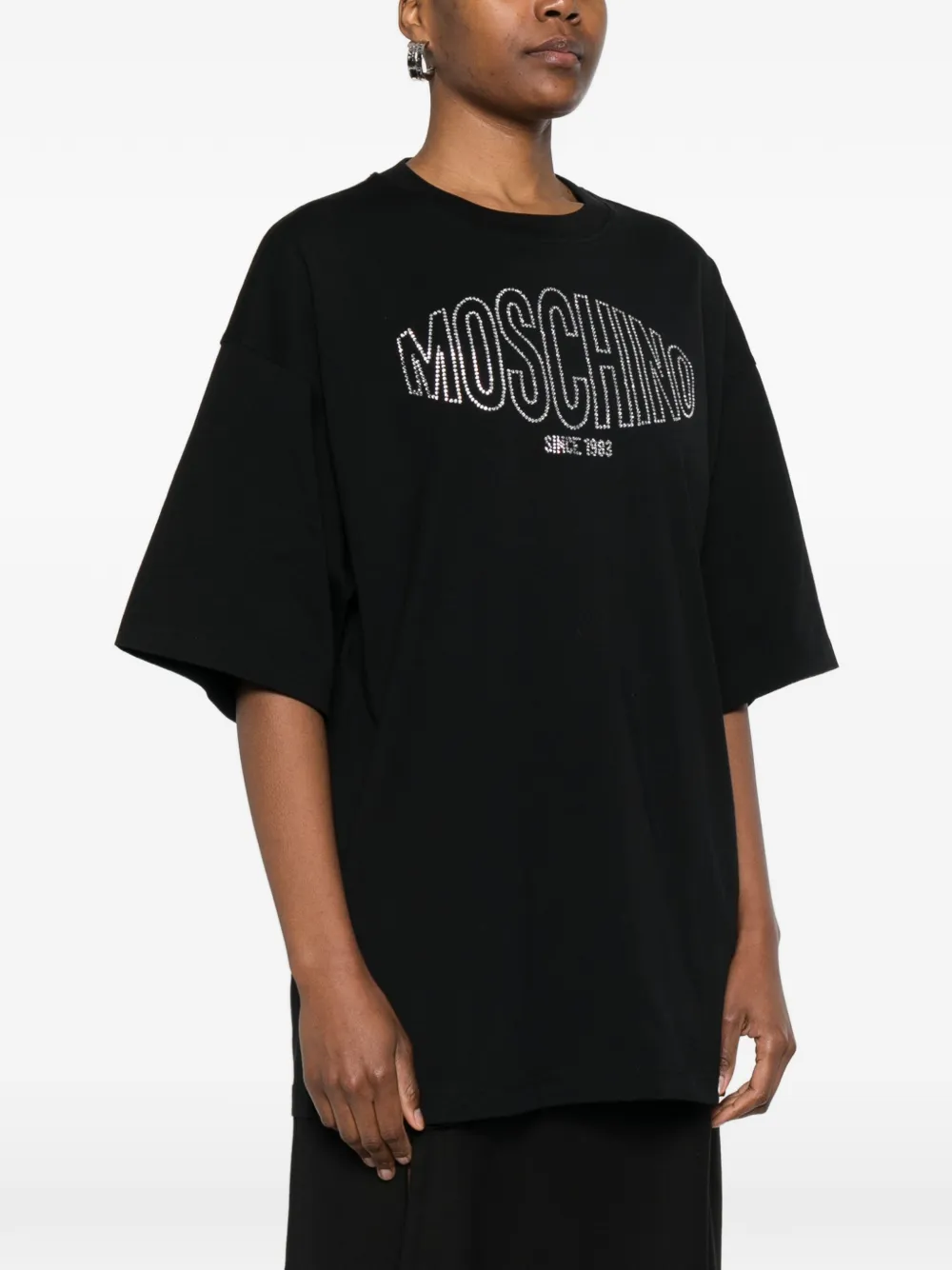 Moschino T-shirt met logodetail Zwart