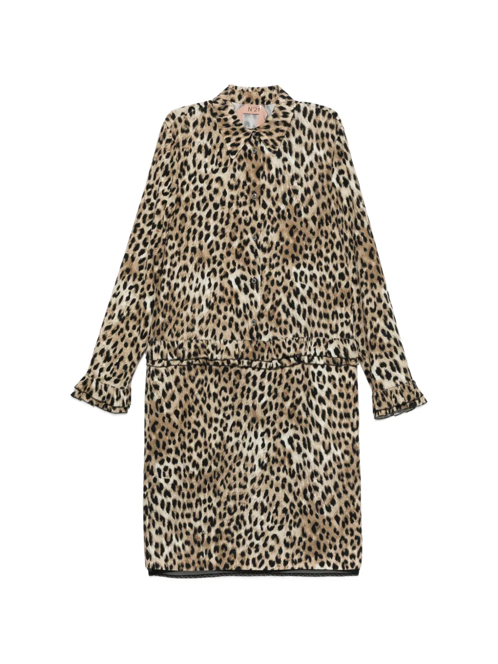 Nº21 ruffled leopard-print dress - Toni neutri