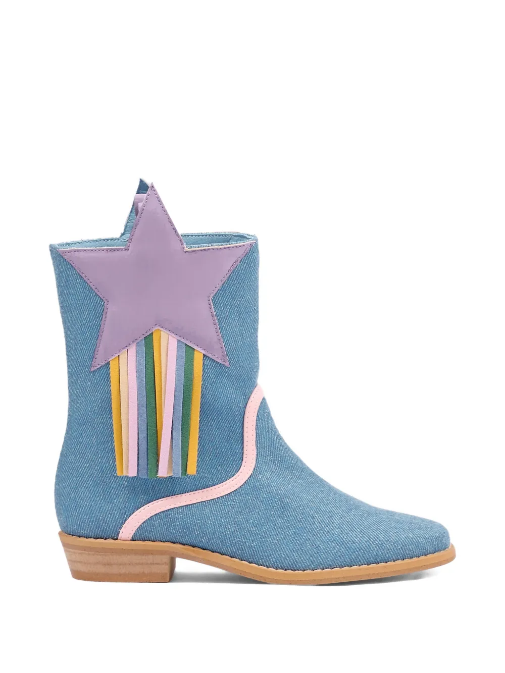 Stella McCartney Kids Laarzen met franje en sterrenpatroon Blauw