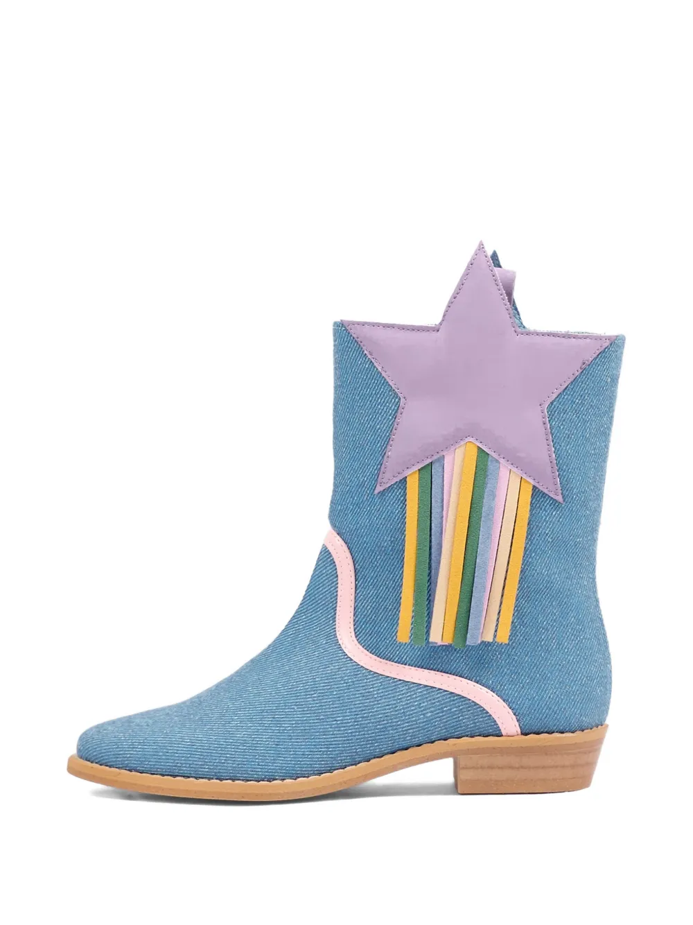 Stella McCartney Kids Laarzen met franje en sterrenpatroon Blauw