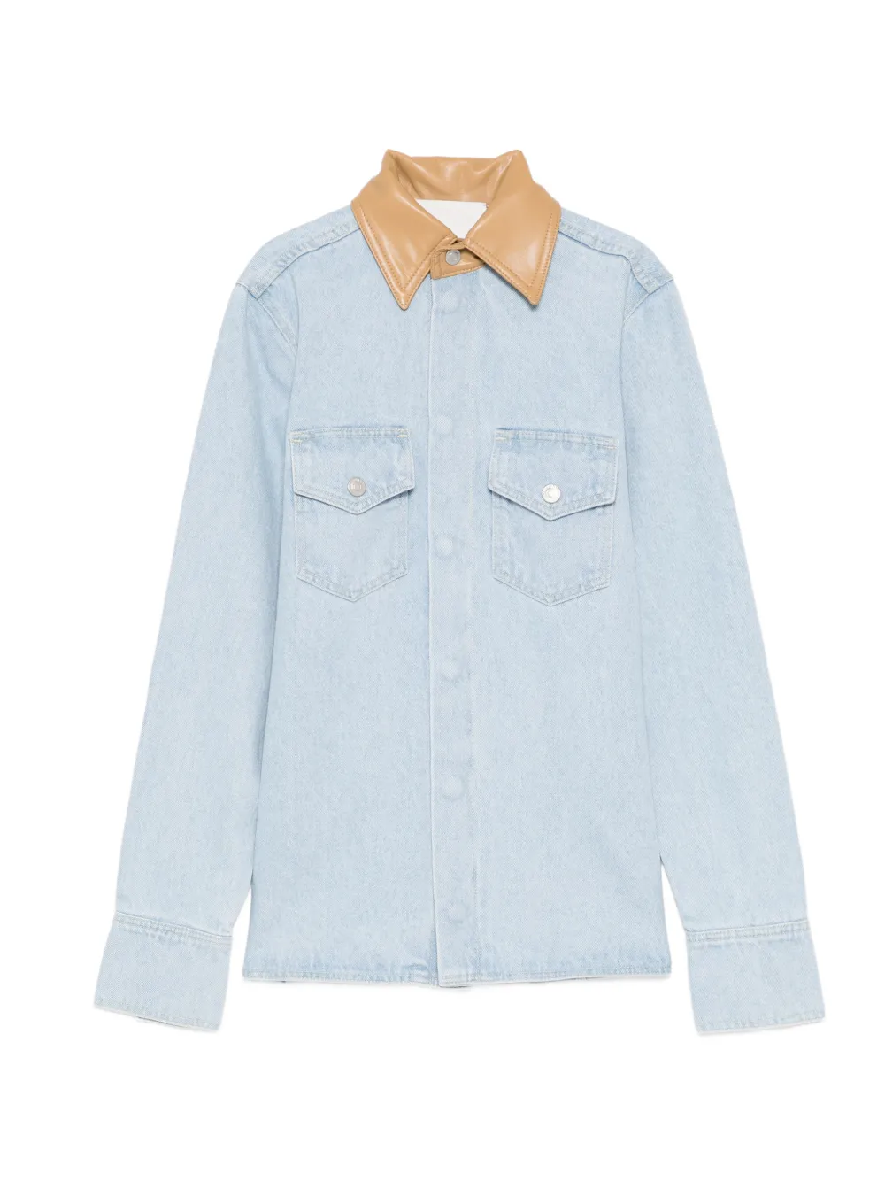 Nanushka exposed-seam cotton shirt - Blu