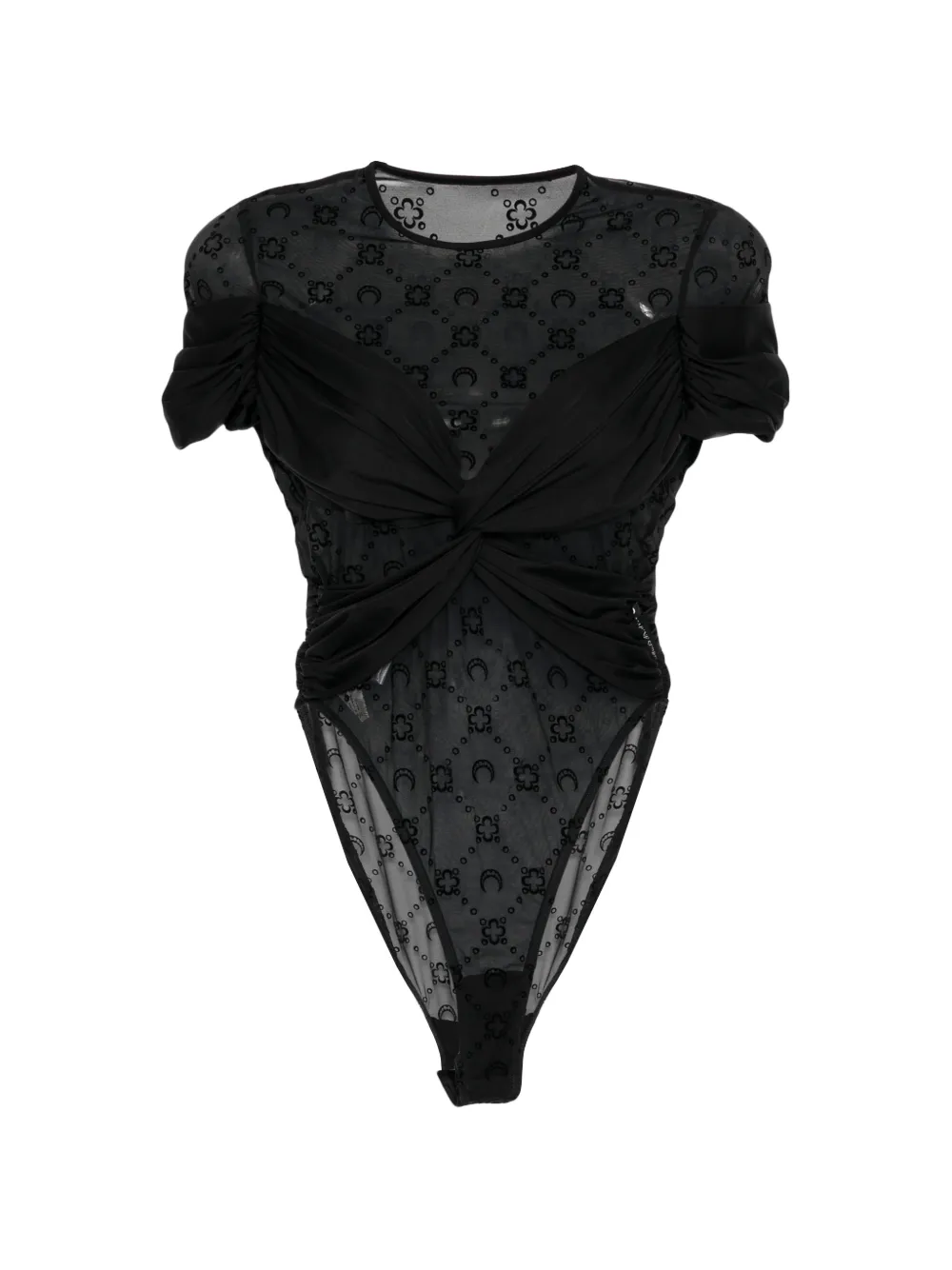 Marine Serre draped jersey bodysuit - Nero