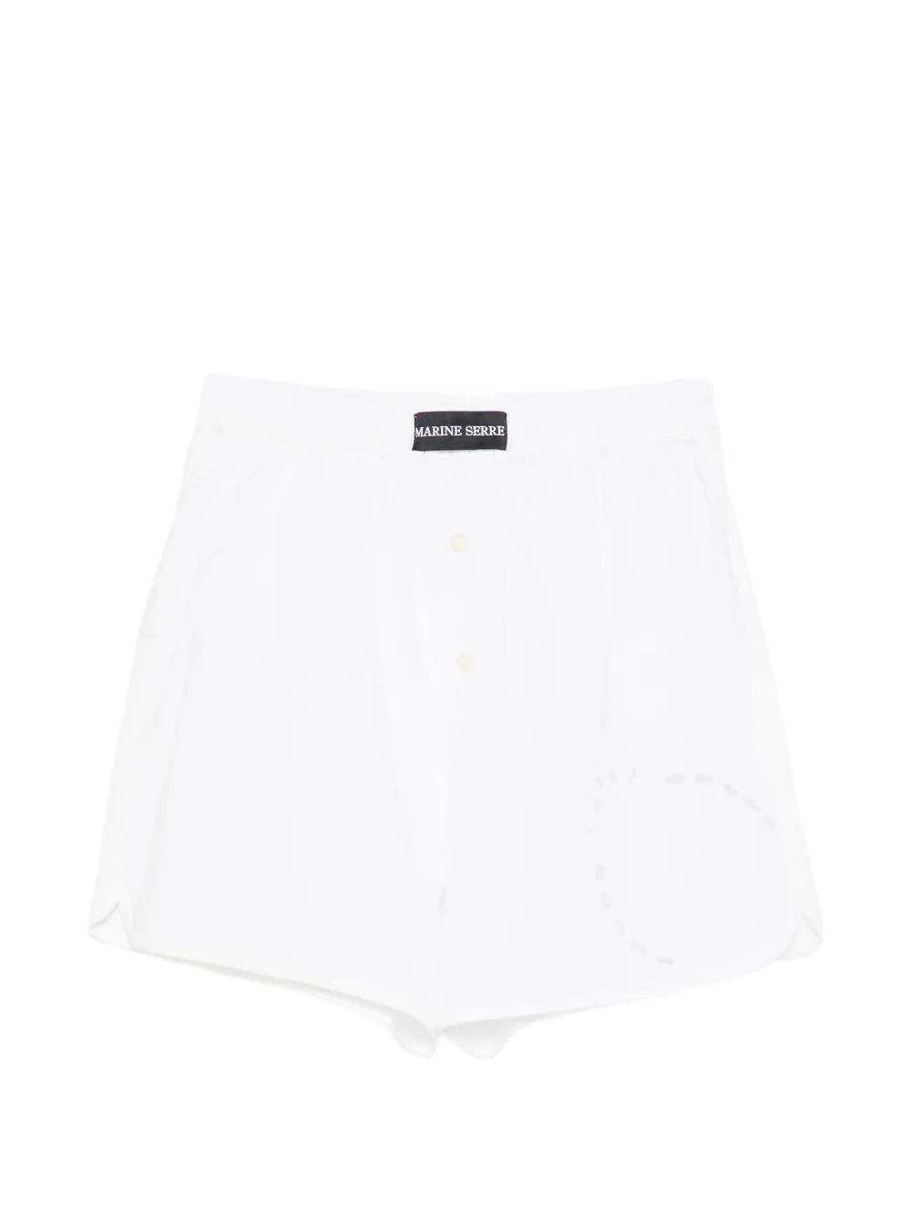 Marine Serre Shorts con vita elasticizzata - Bianco