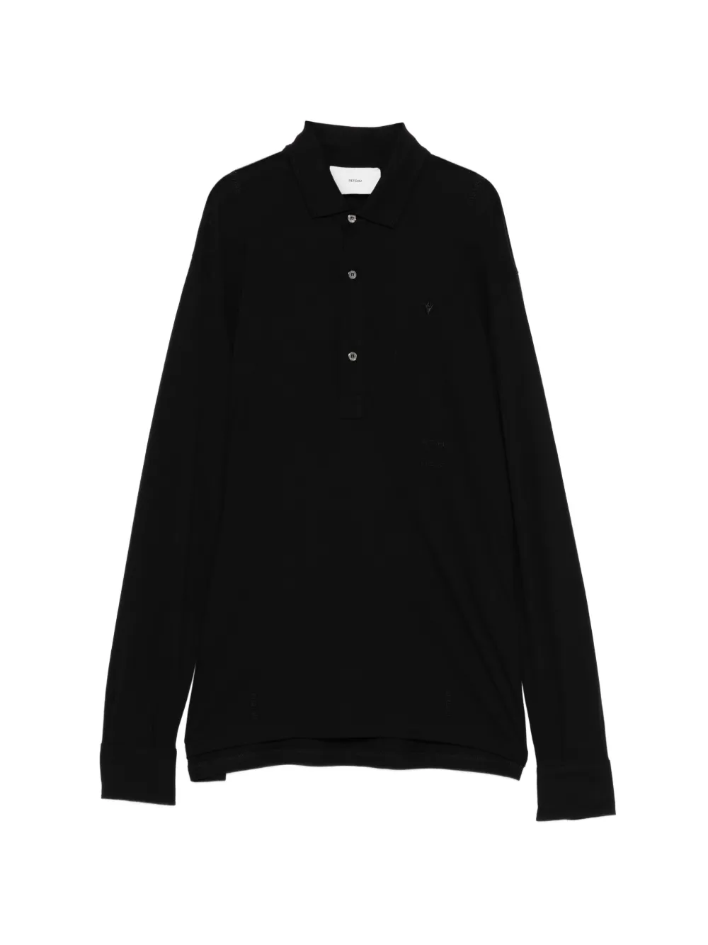 Setchu logo-embroidered long-sleeve polo shirt - Marrone