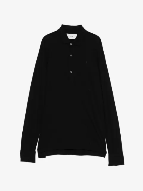 Setchu logo-embroidered long-sleeve polo shirt
