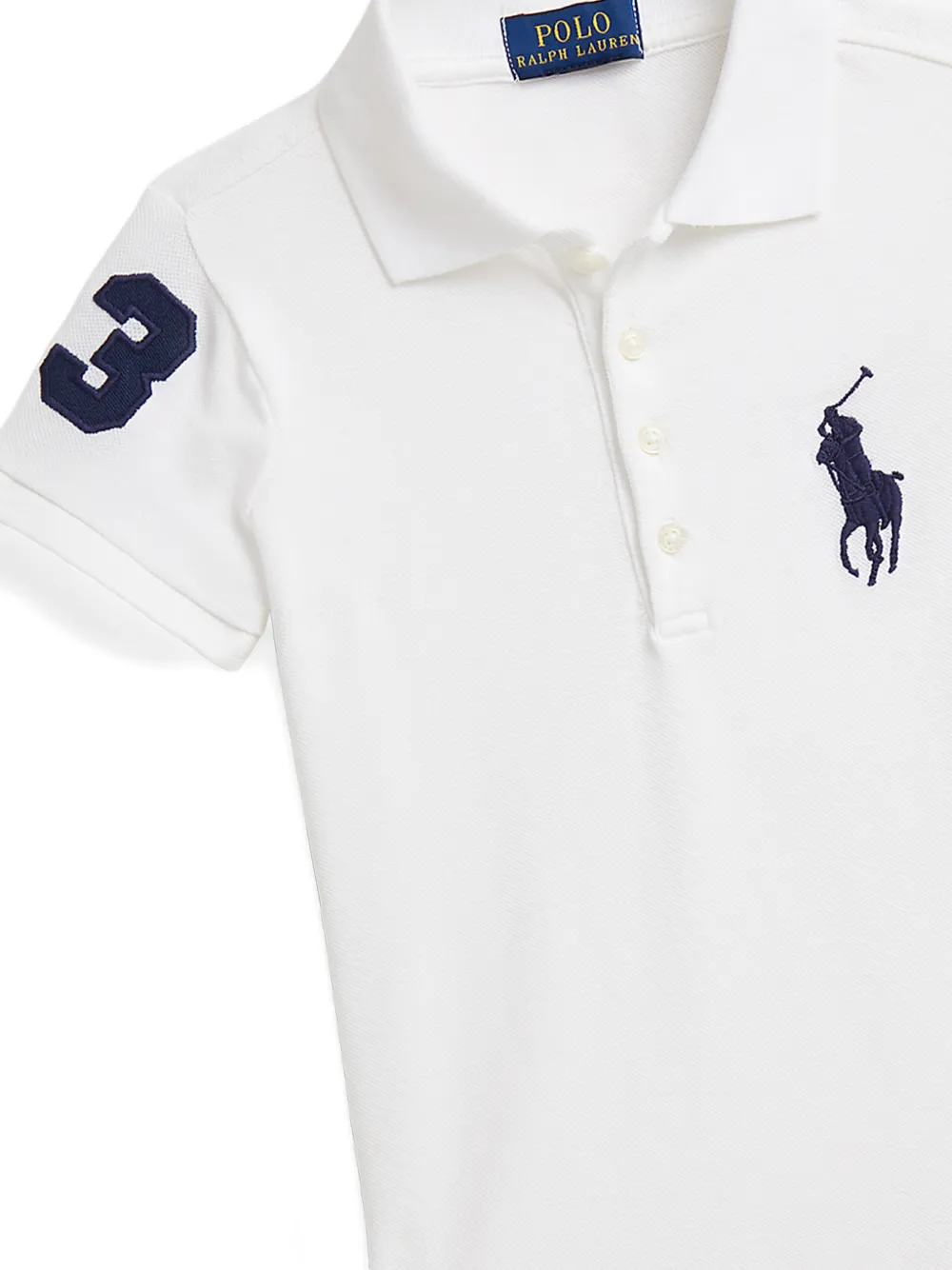 POLO RALPH LAUREN KIDS Geplooide jurk met logo Wit