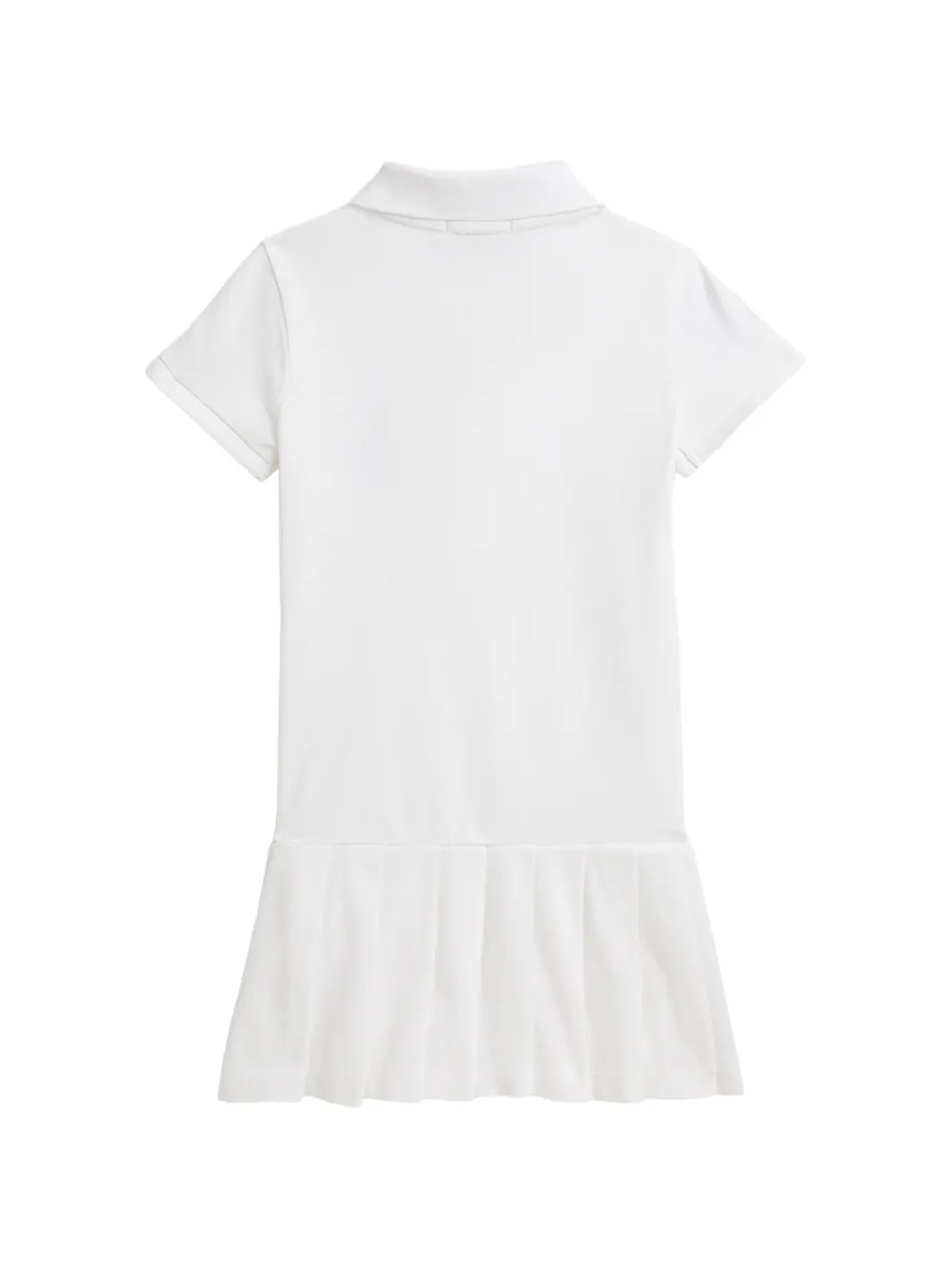 POLO RALPH LAUREN KIDS Geplooide jurk met logo Wit