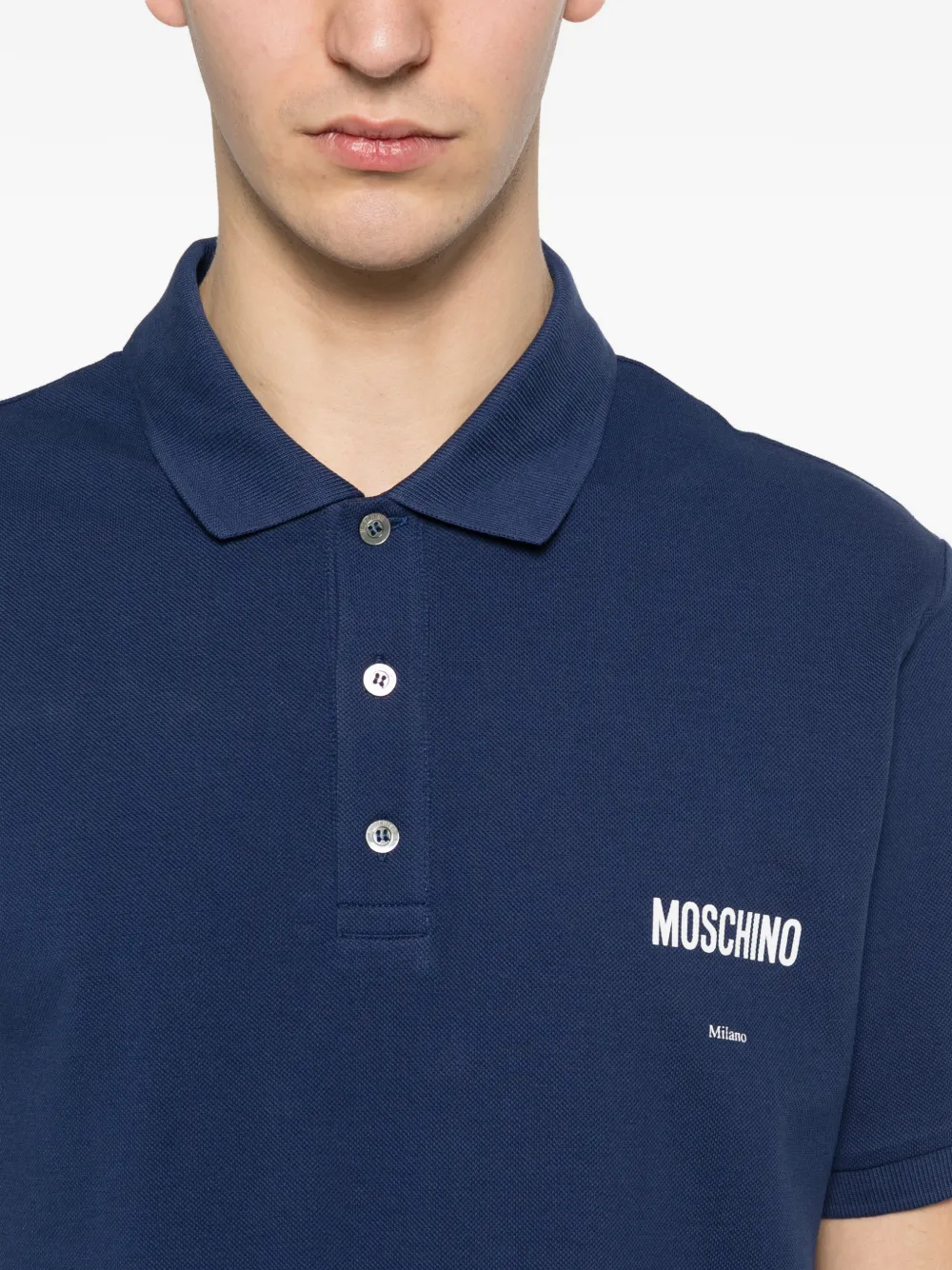 Moschino Poloshirt met logoprint Blauw