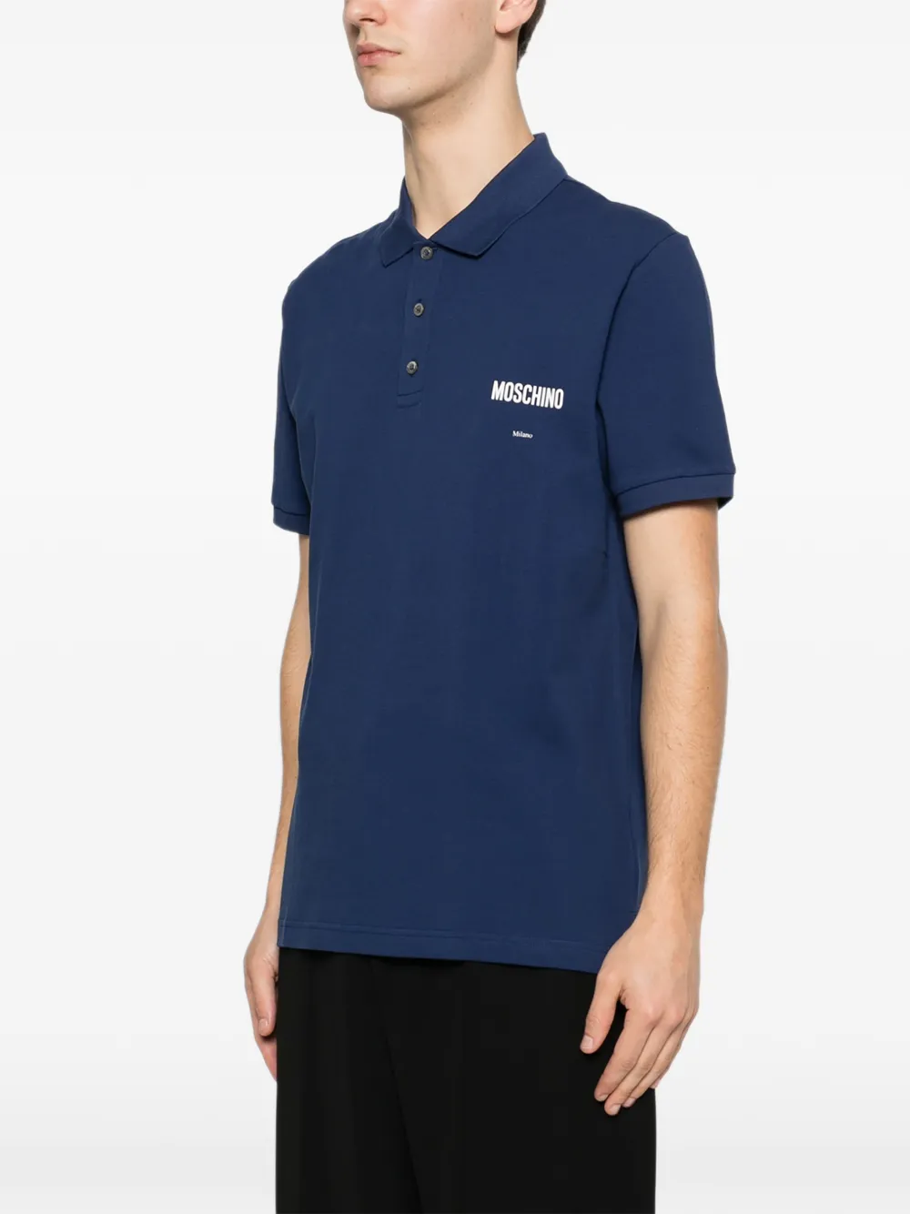 Moschino Poloshirt met logoprint Blauw
