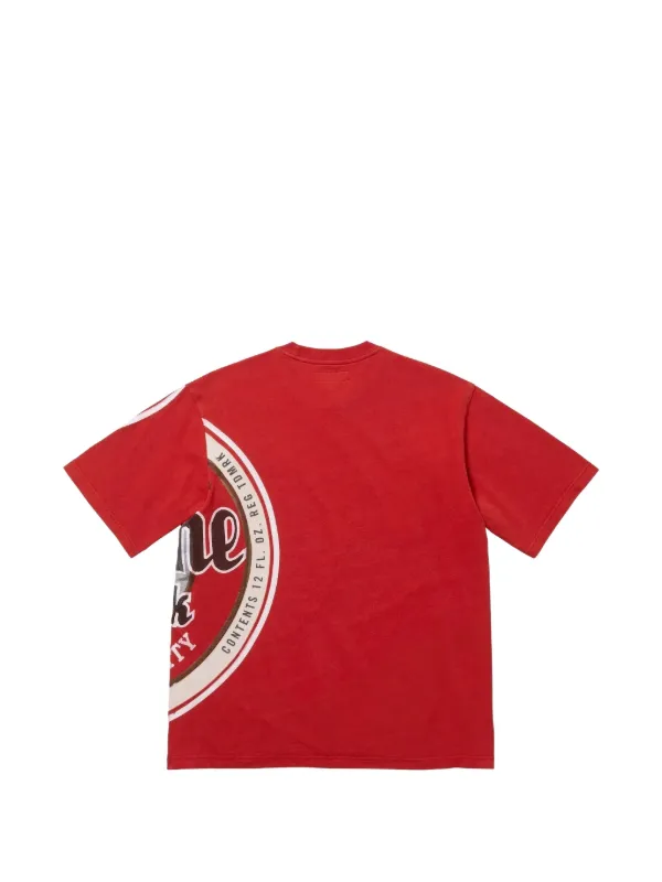 Supreme x Lager logo-print T-shirt | Red | FARFETCH
