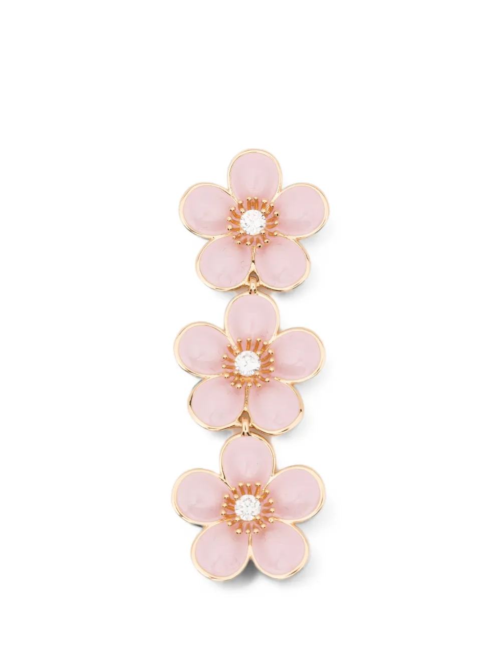 Self-Portrait enamel-flower tiered earrings - Gold