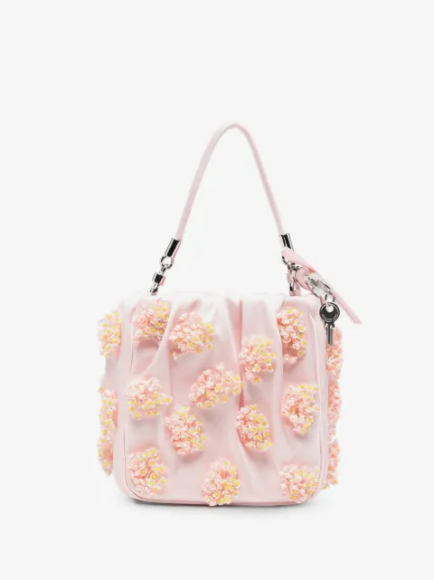 Self-Portrait floral-appliqué mini bag