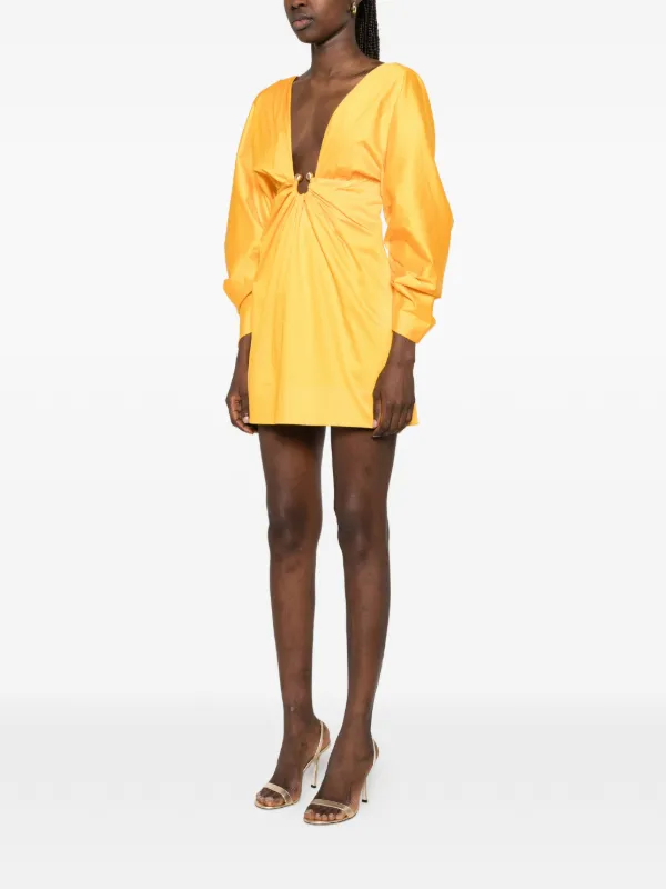 Cult Gaia Questra balloon-sleeve Mini Dress | Orange | FARFETCH