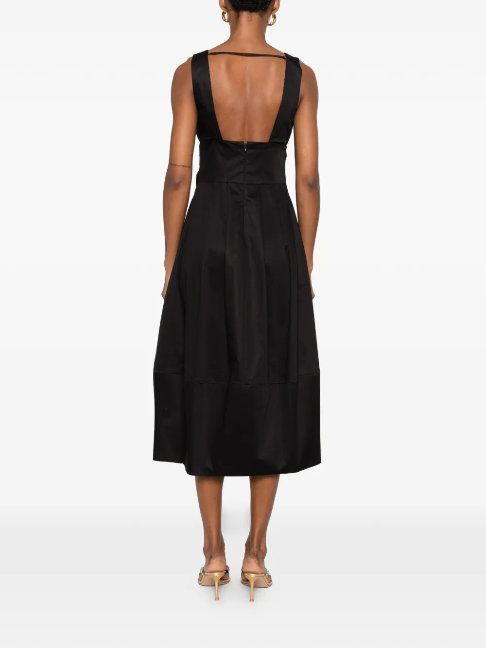 Cult Gaia Ebisu midi-jurk met ringdetail Zwart