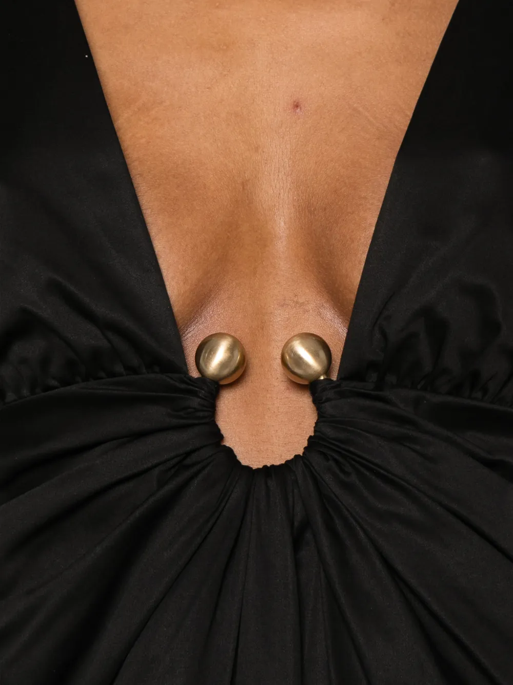 Cult Gaia Ebisu midi-jurk met ringdetail Zwart