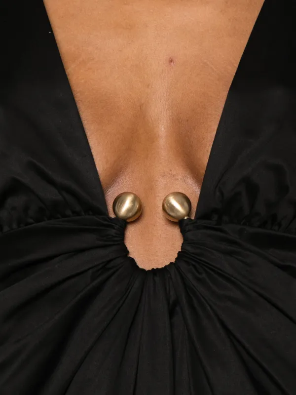 Cult Gaia Ebisu ring-detail Midi Dress | Black | FARFETCH
