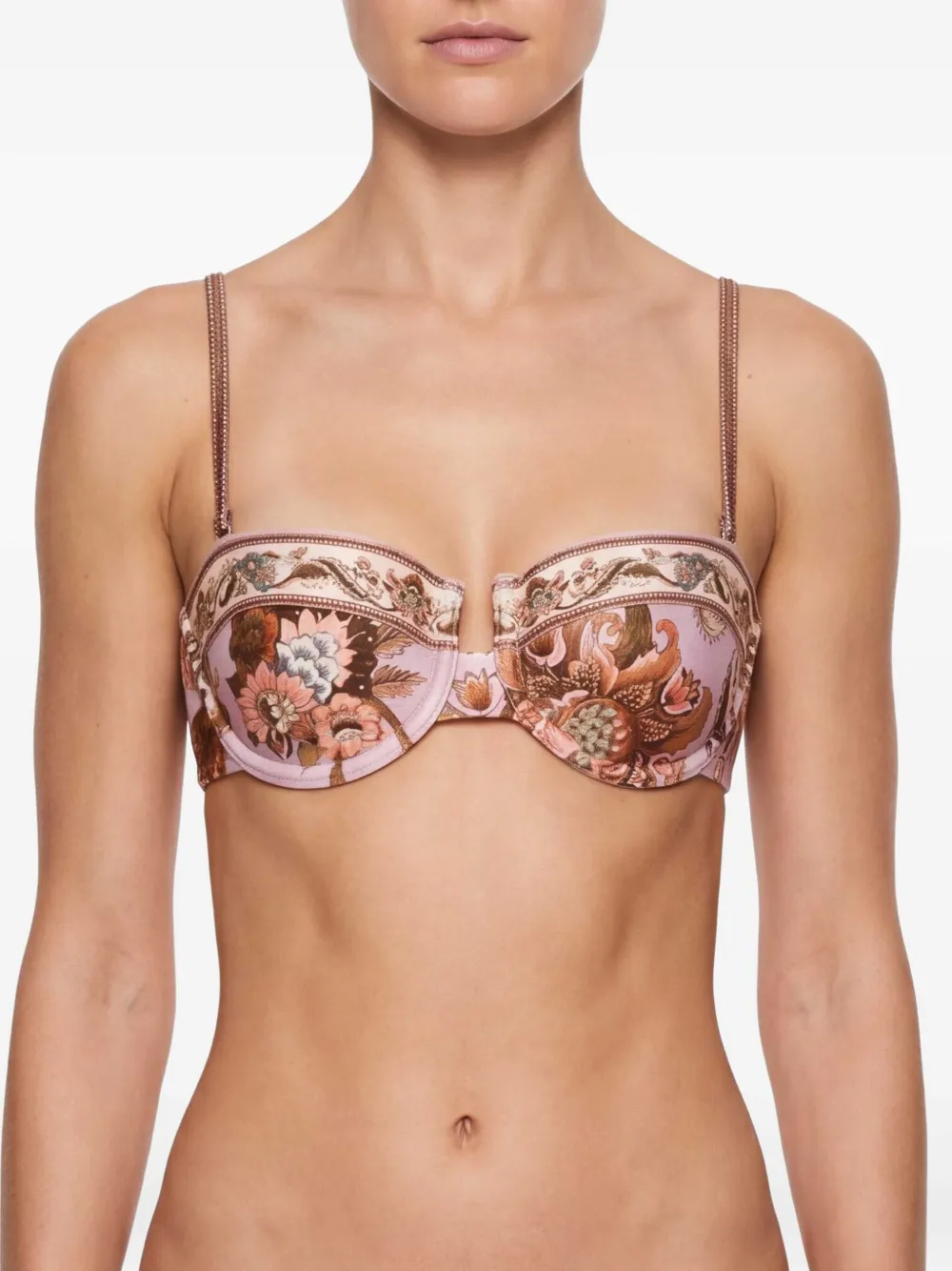ZIMMERMANN Aster bikinitop met bloemenprint Roze
