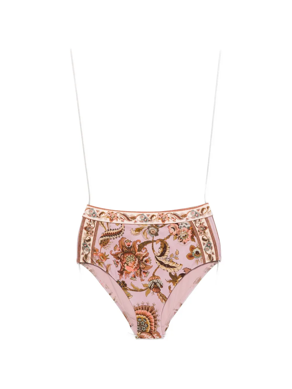 ZIMMERMANN Aster floral-print bikini bottoms - Rosa