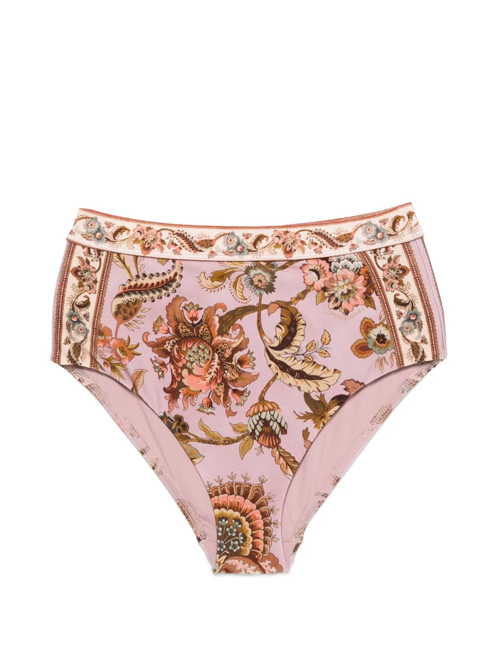 ZIMMERMANN Aster floral-print bikini bottoms - Rosa