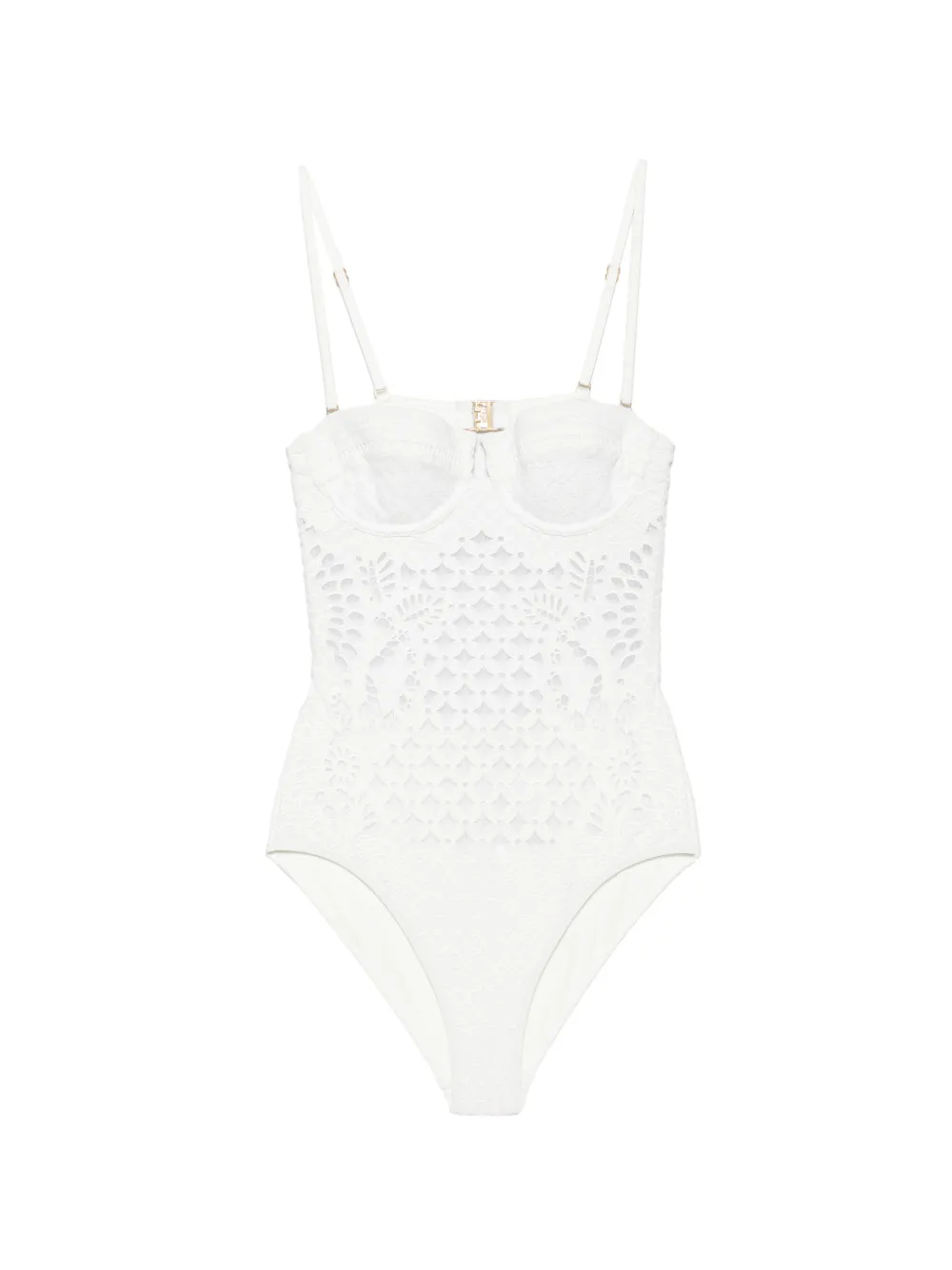 ZIMMERMANN Indra embroidered swimsuit - Weiß