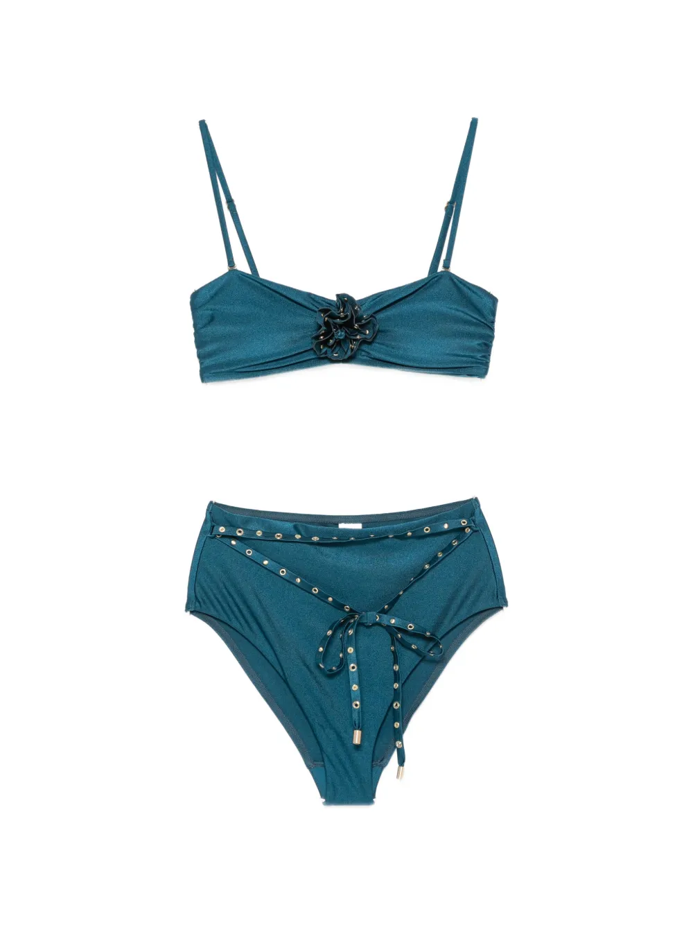 ZIMMERMANN Indra studded flower bikini set - Blu