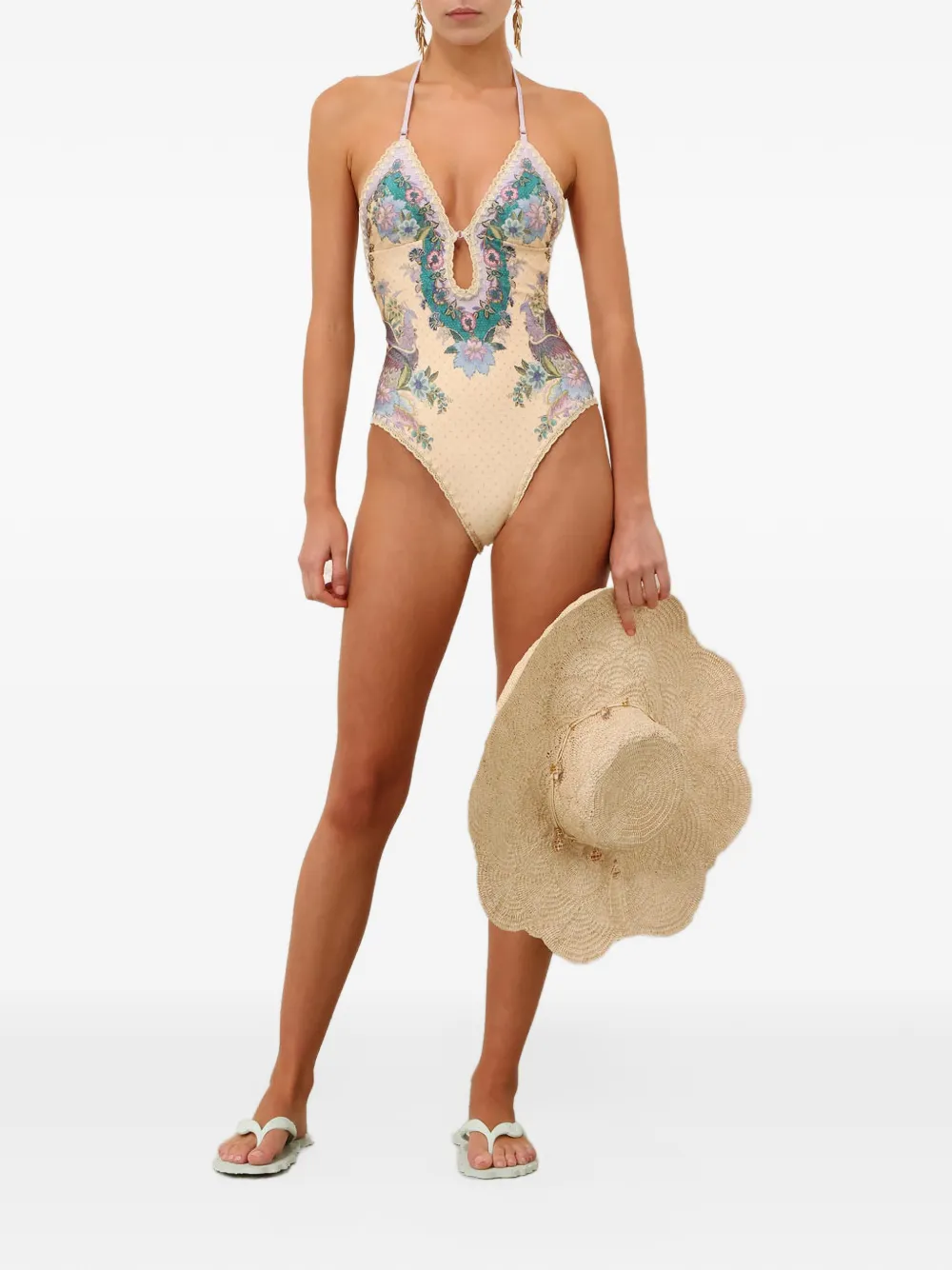 ZIMMERMANN Indra badpak met gehaakt detail Beige