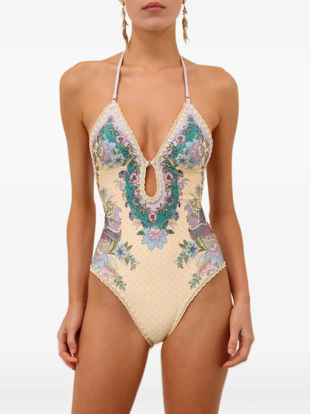 ZIMMERMANN Indra badpak met gehaakt detail Beige
