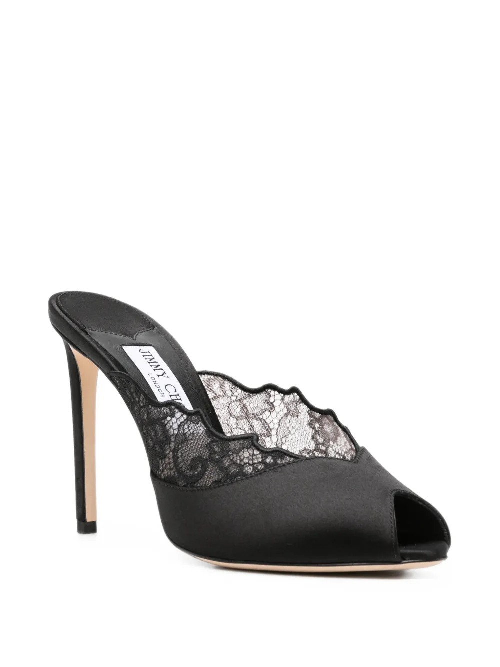 Jimmy Choo Brigitte lace peep-toe sandals Zwart