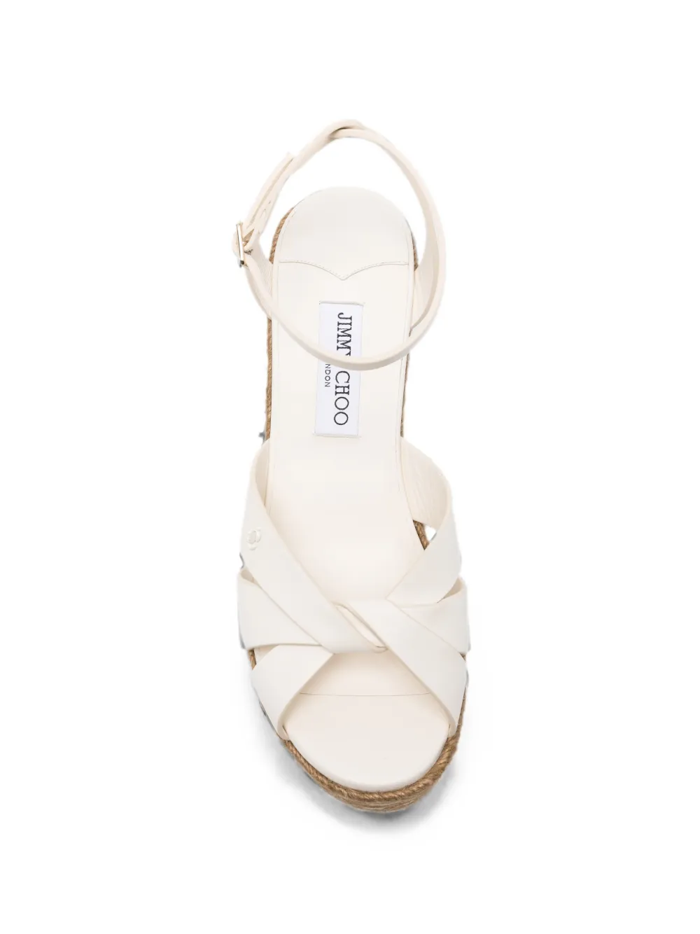 Jimmy Choo Korra leather wedge espadrilles Wit