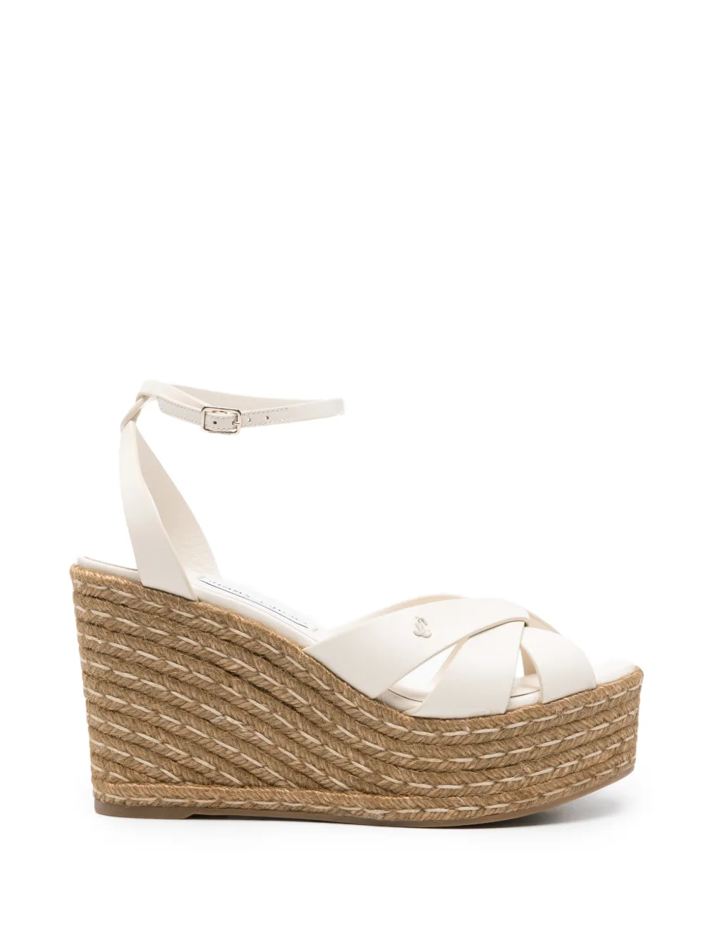 Jimmy Choo Korra leather wedge espadrilles - White
