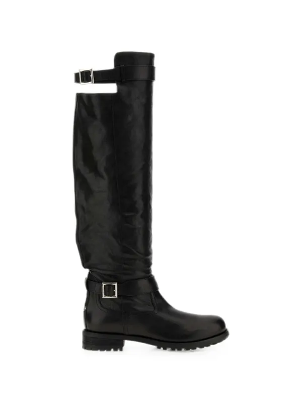 Jimmy Choo Biker Knee Boots in Black