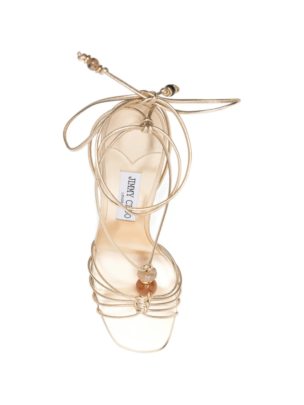Jimmy Choo Lova bead-embellished wedge sandals Goud