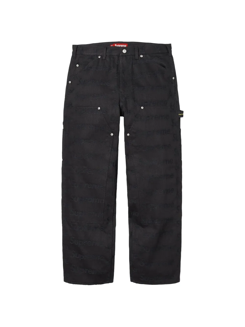 Supreme logo-jacquard double-knee jeans - Nero