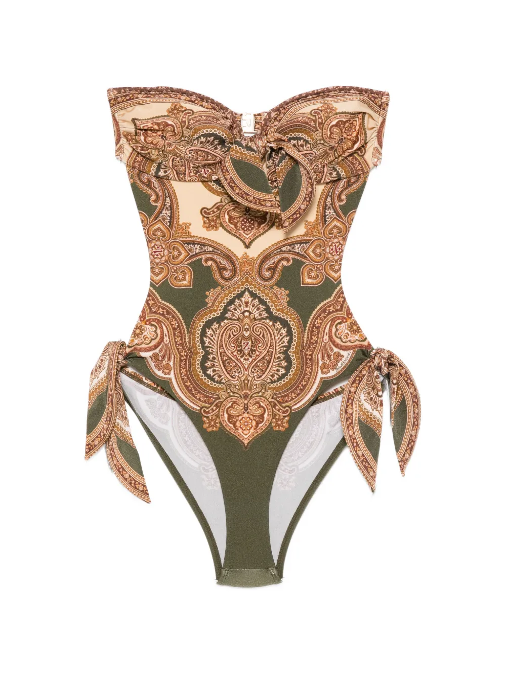 ZIMMERMANN Mahon Scarf paisley-print swimsuit - Verde