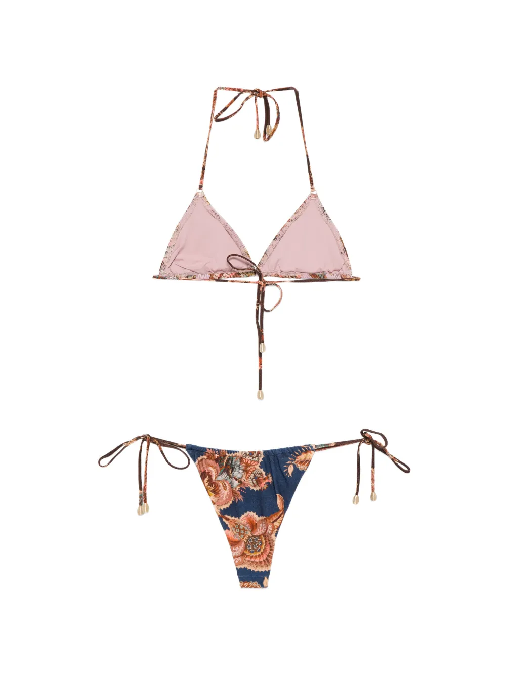 ZIMMERMANN Aster bikini met bloemenprint Blauw