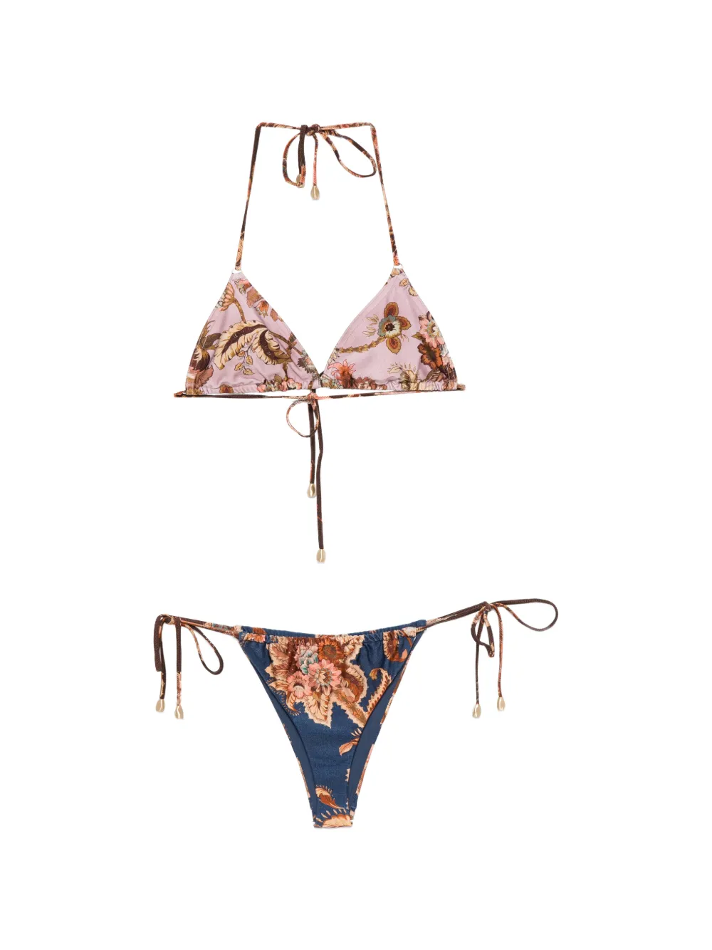 ZIMMERMANN Aster floral-print bikini - Blu