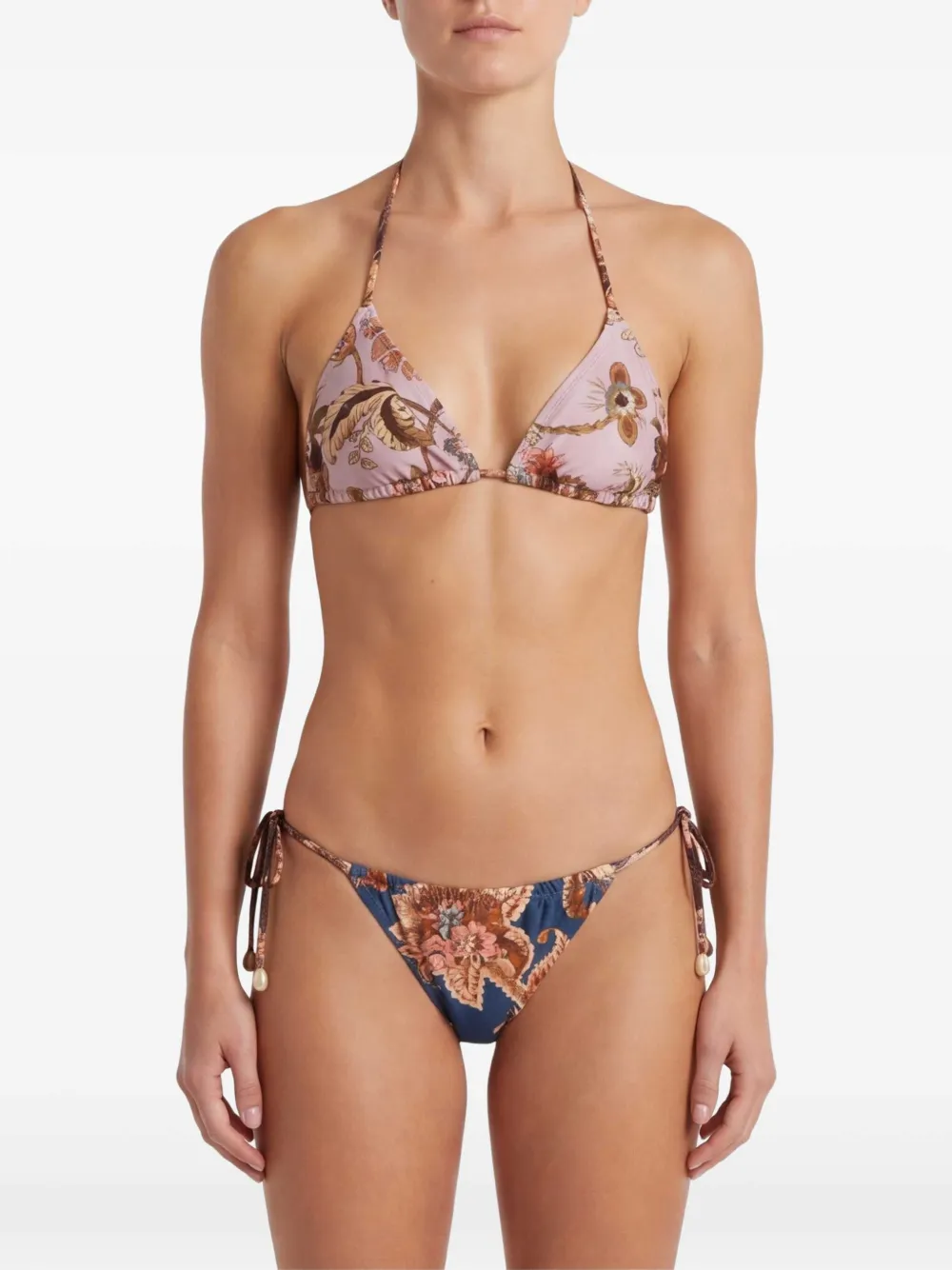 ZIMMERMANN Aster bikini met bloemenprint Blauw