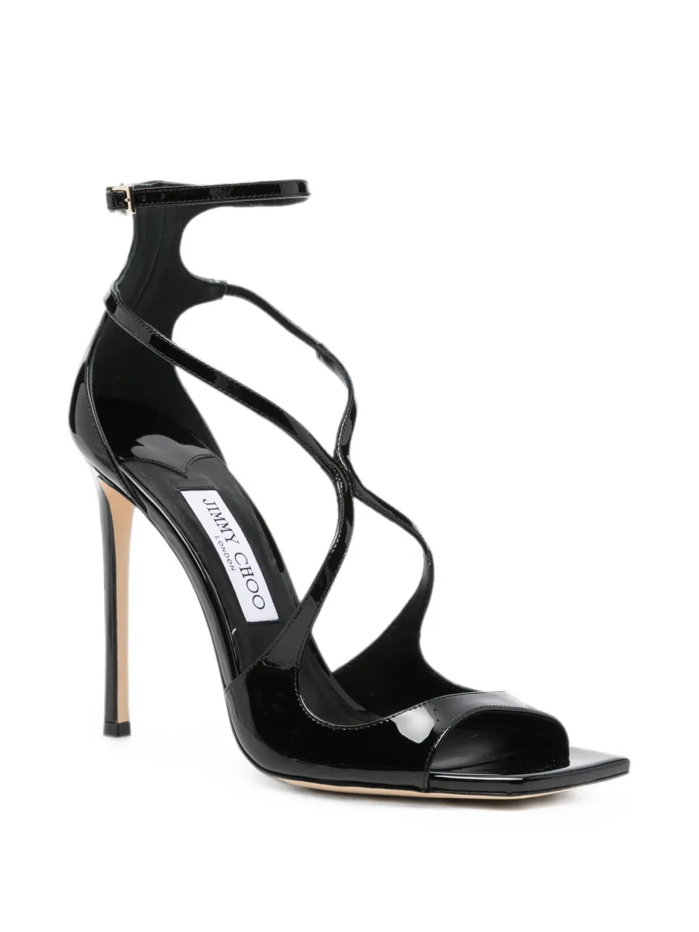 Jimmy Choo Azia patent-leather heeled sandals Zwart