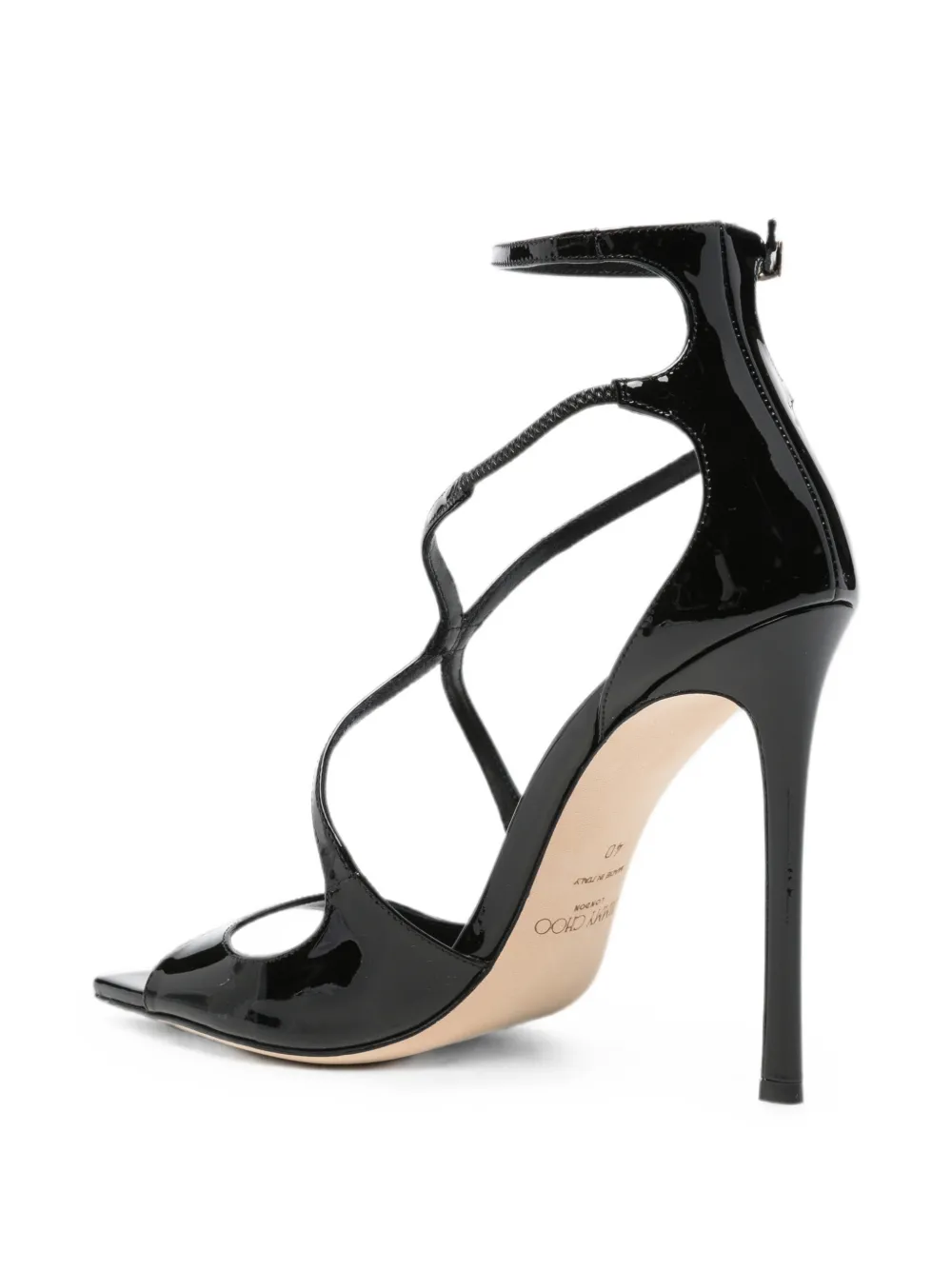 Jimmy Choo Azia patent-leather heeled sandals Zwart