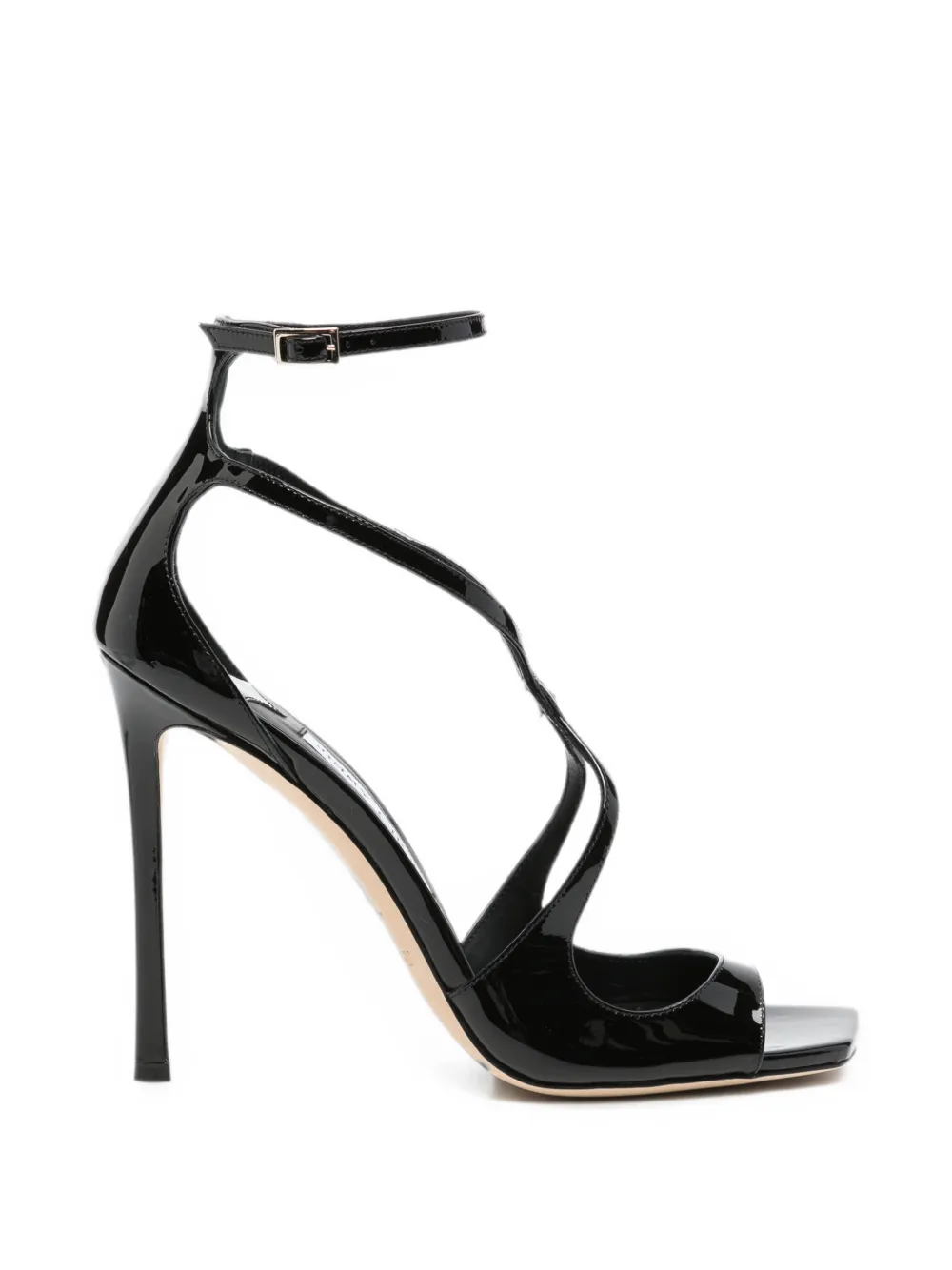 Jimmy Choo Azia patent-leather heeled sandals Zwart