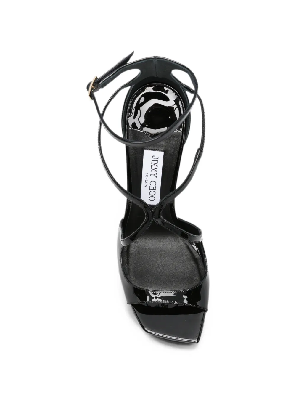 Jimmy Choo Azia patent-leather heeled sandals Zwart