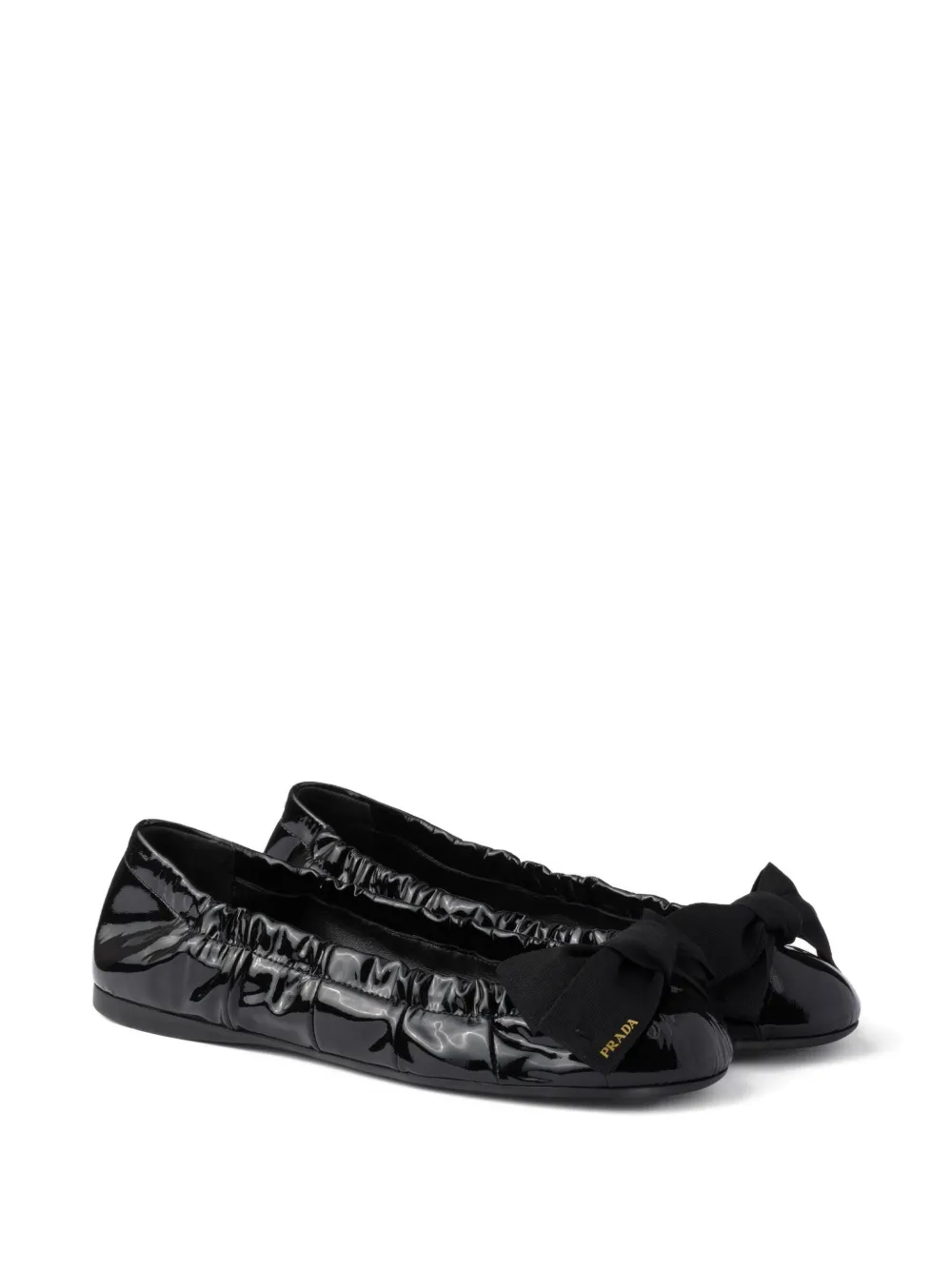 Prada Leren ballerina's Zwart