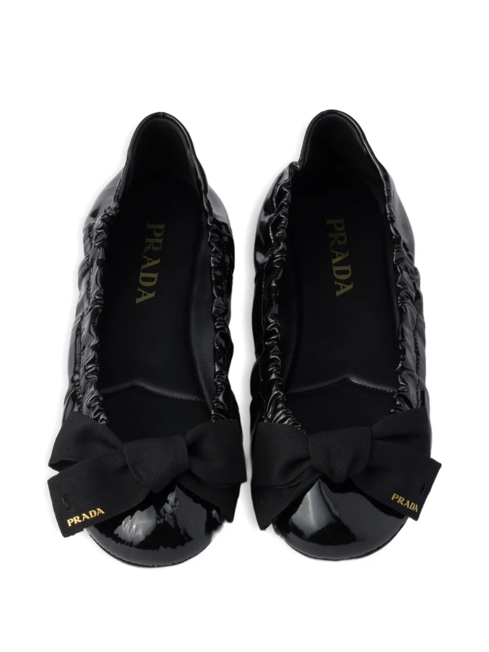 Prada Leren ballerina's Zwart