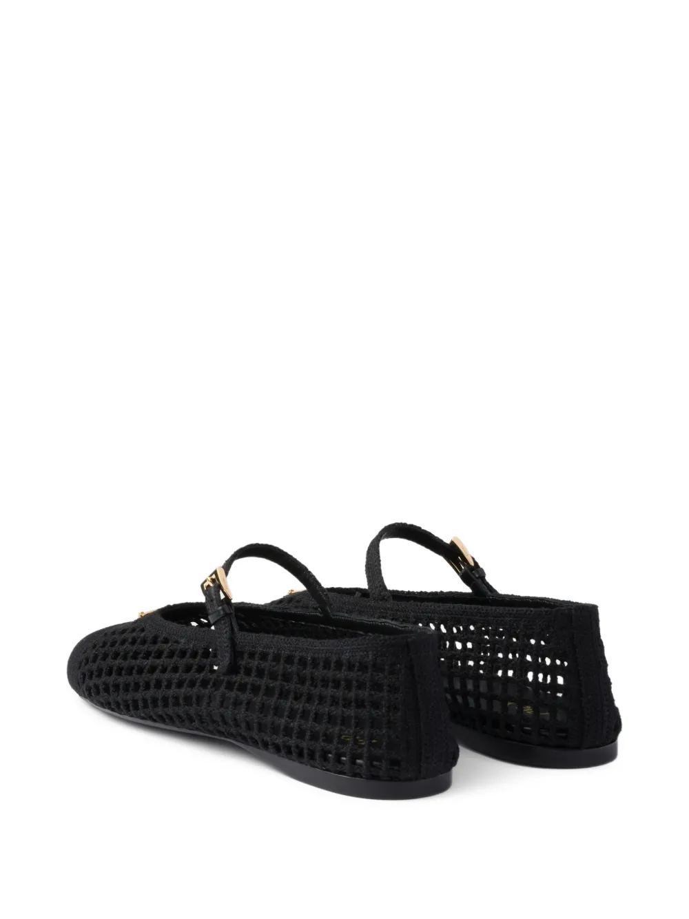  Prada Crochet Ballet Flats - Black 